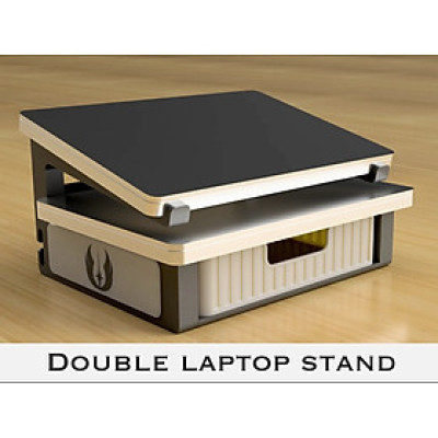 Giá đỡ laptop 2 tầng có hộc tủ, tháo rời dễ dàng, tiện lợi