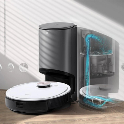 Robot hút bụi lau nhà Ecovacs Deebot T8 Max Plus - hàng nhập khẩu chính hãng full VAT, bảo hành chính hãng 12 tháng bởi Vietnam Robotics, lực hút 1500Pa, thời gian hoạt động 3 giờ liên tục