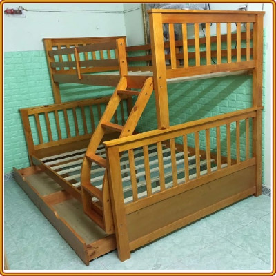 Giường 3 tầng Tundo màu vàng 1m/1m4