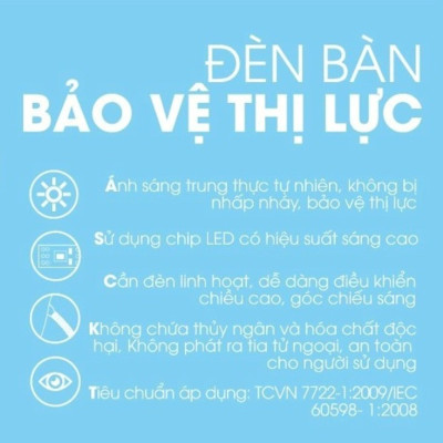 Đèn led để bàn chống cận Rạng Đông, Model RD.RL.32.Led - Ánh sáng trắng