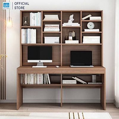 Bạn Làm Việc, Học Tập Đôi Kèm Giá Sách Đã Năng Nhiều Ngăn Phù Hợp Cho 2 Người SIB Decor BLV69