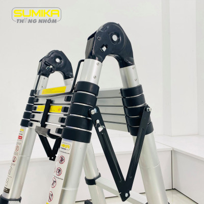 Thang nhôm rút đôi SUMIKA SK760D NEW (3.8M+3.8M) - rút chữ I cao 7.6m, rút chữ A cao 3.8m, tải trọng 300kg
