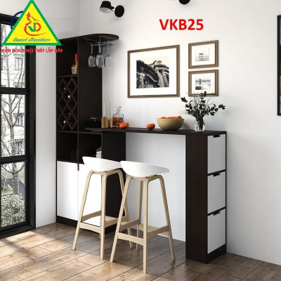 Quầy bar mini kết hợp tủ rượu VKB25 ( không kèm ghế) - Nội thất lắp ráp Viendong Adv