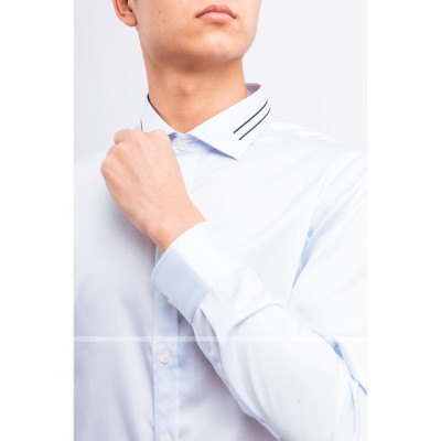 Áo sơ mi nam dài tay ALIGRO cổ bẻ dáng ôm body 100% chất cotton chống nhăn xanh ALGS217