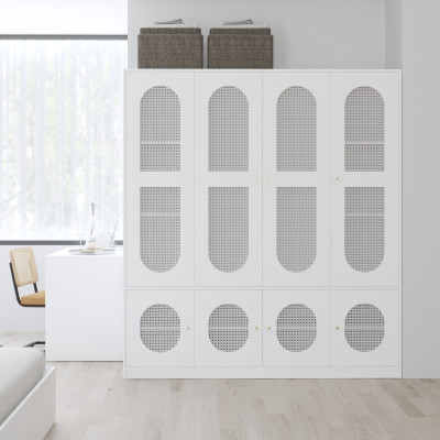 HAPPY FURNITURE , Tủ quần áo 8 cửa mở - MAY , TCM_248 , 180cm x 54cm x 200cm DxRxC