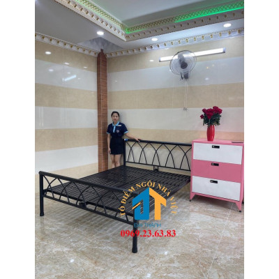 Giường sắt hình chữ X giá rẻ 1m6x2m
