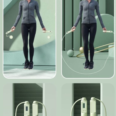 Dây nhảy thể dục không dây có bóng tặng kèm dây dà lõi thép 3m( Đến số vòng, đếm calo , đếm km) Mã 5MH