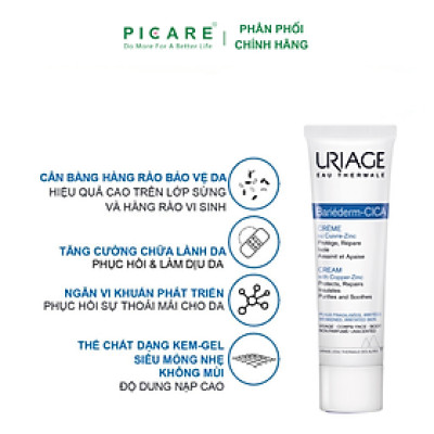 Uriage Bariéderm Repairing Cica-Cream: Kem Chăm Sóc Da Kích Ứng (40 ml)