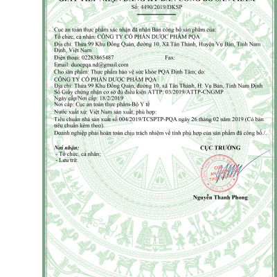 PQA Định Tâm PQA  là dược phẩm giúp bổ huyết, dưỡng tâm, an thần cho người hay hồi hộp, lo lắng, thần trí căng thẳng, mất ngủ.