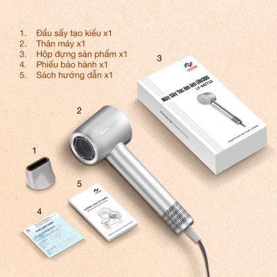 Máy Sấy Tóc Ion Âm Tốc Độ Cao Life360 LF-MST23, Sấy Nóng Lạnh, Sấy Nhanh, Không Ồn - Hàng Chính Hãng - Bảo Hành 1 năm