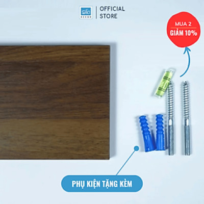 [Mua 2 giảm 10%] Kệ Thanh Ngang Trang Trí Màu Walnut 526 SIB Decor, Kết Cấu Treo Tường Hiện Đại, Chắc Chắn KT001