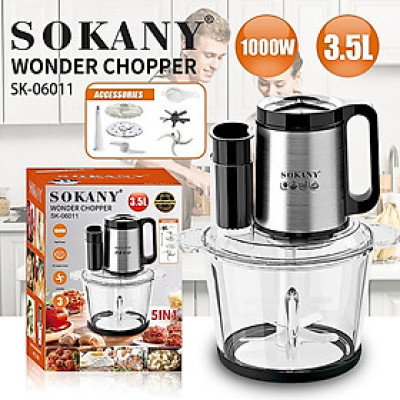 Máy xay đa năng 5in1 SOKANY SK-06011 dung tích 3.5L tích hợp xay, ép, cắt, thái vô cùng tiện lợi - HÀNG CHÍNH HÃNG