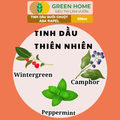 Tinh Dầu Xua Đuổi Chuột Greenhome, ASA Rapel, Chai 350ml, Thảo Mộc, An Toàn Cho Người Và Vật Nuôi