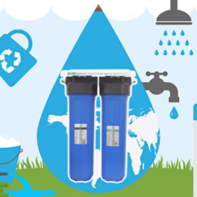 Bộ lọc tổng đầu nguồn 20 icnh béo Nano Geyser dùng cho nước sinh hoạt, Xử lý nước nhiều bùn đất - Hàng chính hãng