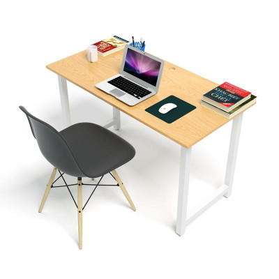 Bộ Bàn Oak-T Vân Gỗ Sồi Chân Gấp Gọn Và Ghế Eames Chân Gỗ IBIE TOOATO12W-EAMSW - Trắng 