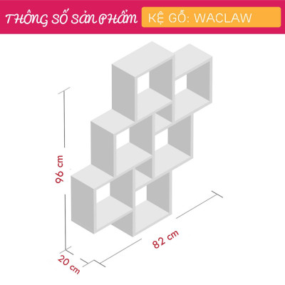 Kệ trang trí gỗ thiết kế mới lạ SMLIFE Waclaw