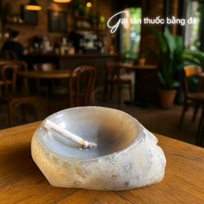 Gạt tàn thuốc bằng đá mã não NHASAN GTT01 Vẻ Đẹp SANG TRỌNG Vĩnh Cửu nặng 560gr (KT: 10x12cm)