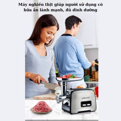 Máy xay nhồi thịt đa năng SOKANY SK-090, công suất 3200W, vừa xay thịt, vừa đùn thịt, nhồi lạp xưởng, xúc xích tại nhà - HÀNG CHÍNH HÃNG