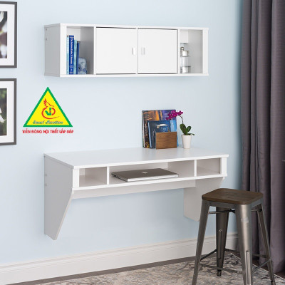 Bàn làm việc, bàn trang điểm treo tường bằng gỗ BTT402 - Nội thất lắp ráp Viễn Đông Adv 