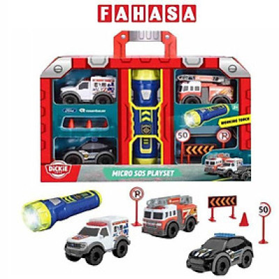 Bộ Đồ Chơi Mô Hình Xe Cứu Hộ Micro SOS Playset - Dickie Toys 203714024