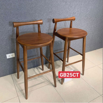 Ghế bar chân gỗ cao su tự nhiên GB24CT Juno Sofa 45 x 45 x 75/90 cm 
