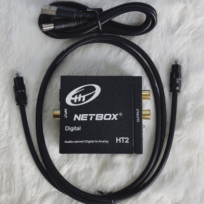 Bộ Chuyển Đổi Âm Thanh Digital NETBOX HT2,DÂY AV HONJIANDA 6 ĐẦU AV 1.8M - Hàng Chính Hãng