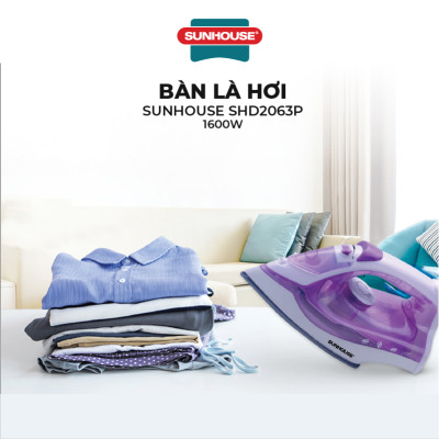 Bàn Ủi Hơi Nước Sunhouse SHD2063P (1600W) – Hàng Chính Hãng