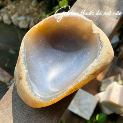 Gạt tàn thuốc đá mã não NHASAN GTT02 Sang Trọng & Độc Đáo nặng 500gr (KT: 9 x 12cm)