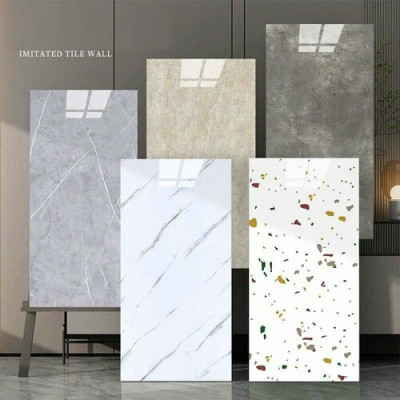 Bộ 15 Tấm Xốp Dán Tường 3D PVC Đá Xám Bóng 60x30cm Keo Sẵn Dày 2,5mm Cao Cấp, Sang Trọng