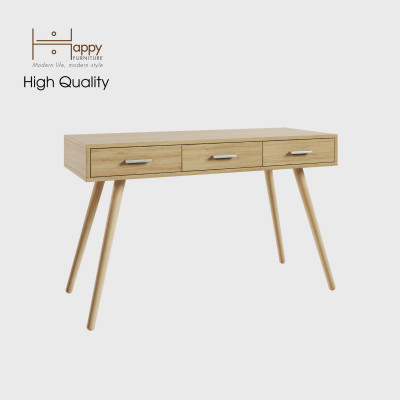 [Happy Home Furniture] OSRI, Bàn làm việc 3 ngăn - chân gỗ chéo ,  120cm x 50cm x 75cm ( DxRxC), BAN_003