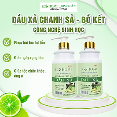 Dầu Xả Chanh Sả Bồ Kết Công Nghệ Sinh Học-ECOHOME Kim Ngân Store Giúp Phục Hồi Tóc Hư Tổn, Giảm Gãy Rụng Tóc Chai 500ml