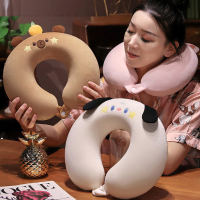 Gối chữ U làm bằng mút hoạt tính, gối kê cổ dễ thương dùng để máy bay, xe hơi, du lịch, kê cổ cổ gối ngủ trưa văn phòng-GC876488
