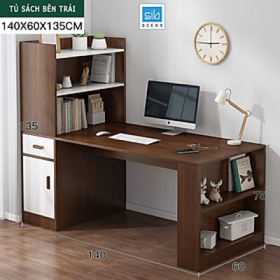 Bàn Làm Việc, Học Tập Kết Hợp Tủ Sách Nhiều Ngăn Đa Năng SIB Decor BLV04