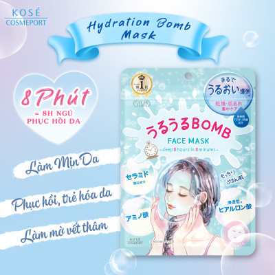 Mặt Nạ Cấp Ẩm Chuyên Sâu Và Dưỡng Mịn Da Kose Clear Turn Gomenne Bare Face Mask (7 Miếng)