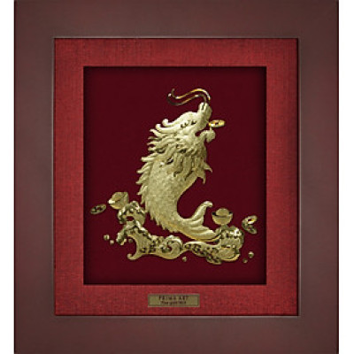 Tranh vàng 24K PRIMA ART Cá Chép Hóa Rồng - Kích thước 20 x 18 cm - CGS-0264-15
