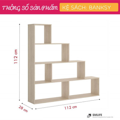 Giá sách gỗ công nghiệp thiết kế độc đáo SMLIFE Banksy