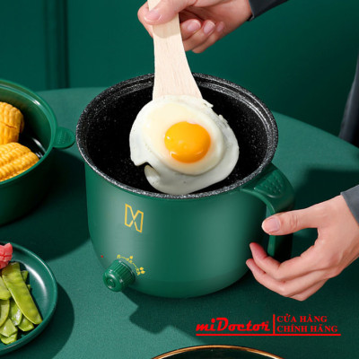 Nồi Lẩu Mini 2 Tầng - Nồi Điện Đa Năng Tặng Kèm Khay Hấp Cao Cấp 1.2 Lít - Hàng Chính Hãng - Logo trên thân nồi hình ngẫu nhiên
