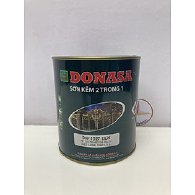 Sơn Sắt Kẽm Donasa 2 trong 1 màu DAF 1027 Đen mờ _ 800ml