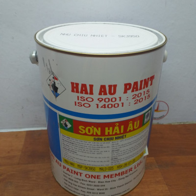 Sơn chịu nhiệt 300 độ màu bạc SK3 Hải Âu 5L