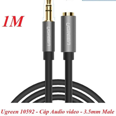 Ugreen UG10592AV118TK 1M màu Đen Cáp âm thanh 3.5mm nối dài - HÀNG CHÍNH HÃNG