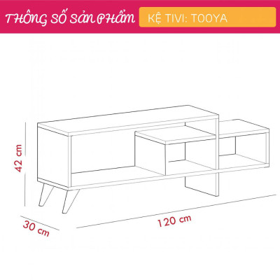 Mẫu kệ tivi đẹp cho phòng ngủ hiện đại SMLIFE Tooya
