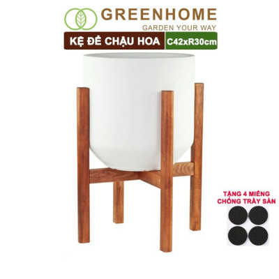 Đôn Kê Chậu Cây Greenhome, C42xR30cm, Đôn Gỗ Tràm Bền Cứng, Lắp Đặt Dễ Dàng, Tăng Tính Thẩm Mỹ Chậu Cây Cảnh