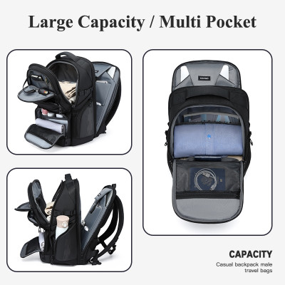 Ba lô máy tính xách tay dung tích lớn OZUKO Ba lô công sở du lịch ngoài trời chống nước đa chức năng