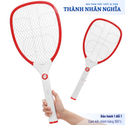 Vợt muỗi Điện Quang ĐQ EMR02 WR (Trắng-Đỏ) Xả nhanh dòng điện 5 giây, gọn nhẹ