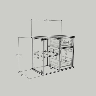 [Happy Home Furniture] COMFEE, Tủ đựng hồ sơ 4 ngăn ,  80cm x 40cm x 66cm ( DxRxC), THK_016