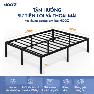 Giường Sắt NOOZ Chịu Lực Cao Thiết Kế Hiện Đại Dễ Lắp Ráp NOOZ Home Goods Metal Platform Bed Frame