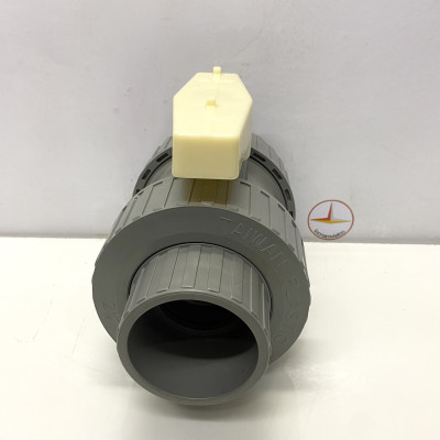 Van hai (2) đầu rắc co 75 nhựa PVC Jiarong _ UB025