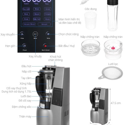 Máy Xay Nấu Chân Không Đa Năng Mishio MK307 - Hàng Chính Hãng