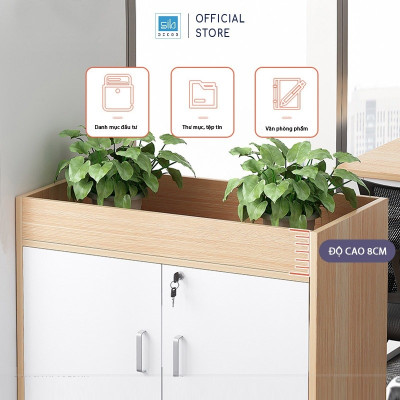 Tủ Gỗ Đựng Hồ Sơ Văn Phòng 2 Cửa Có Khóa, Hộc Tủ Mở Rộng Hiện Đại Thương Hiệu SIB Decor HS23