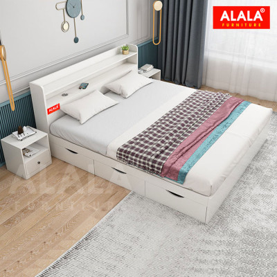 Giường ngủ ALALA70 + 3 hộc kéo / Miễn phí vận chuyển và lắp đặt/ Đổi trả 30 ngày/ Sản phẩm được bảo hành 5 năm từ thương hiệu ALALA/ Chịu lực 700kg